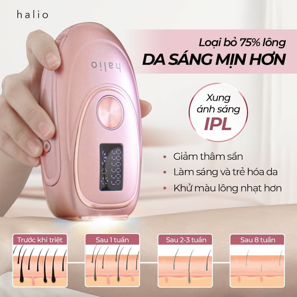 Máy triệt lông Halio lạnh thích hợp dùng tại nhà