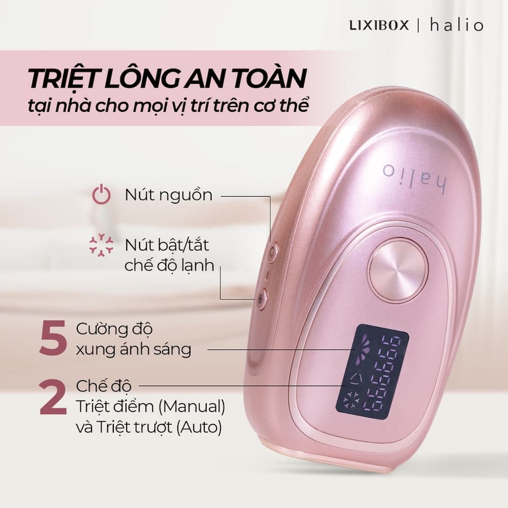 Máy triệt lông Halio lạnh nhỏ gọn, dễ mang theo